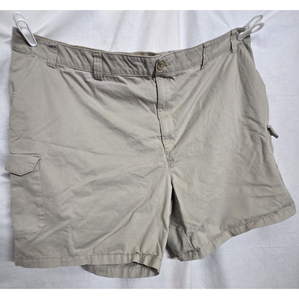 Harbor Bay Men's Cargo Shorts Size 54R Khaki Tan 8" Inseam Comfort Waist